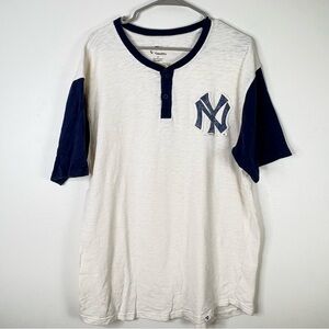 Fanatic New York Yankees 100% Cotton Henley Jersey Shirt Size XL